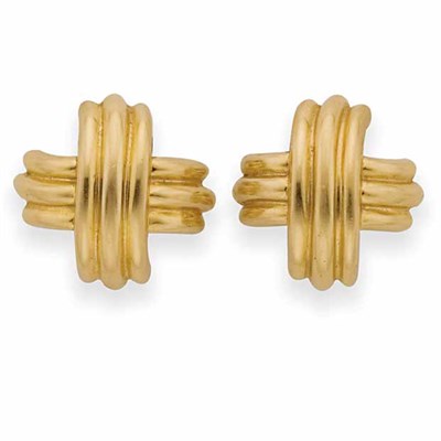 Lot 15 - Pair of Gold Earclips, Tiffany & Co.