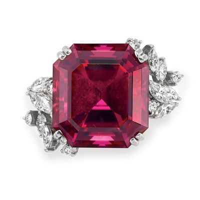 Lot 66 - Pink Tourmaline and Diamond Ring
