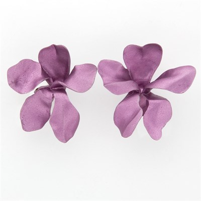 Lot 178 - Pair of Purple Aluminum Flower Earclips, JAR