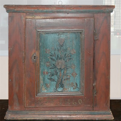 Lot 212 - Swedish Red Painted Hanging Cabinet Height 25...