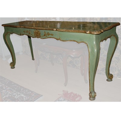 Lot 213 - Italian Rococo Style Green Painted and Parcel...