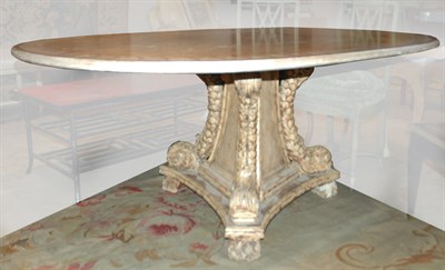 Lot 121 - Painted Wood Dolphin Base Dining Table Height...