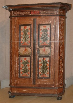 Lot 249 - Swedish Floral Decorated Painted Armoire...