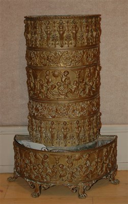 Lot 212 - Rococo Style Brass Umbrella Stand Height 27...