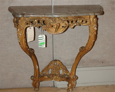 Lot 364 - Rococo Style Marble Top Painted Console Height...