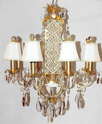 Lot 381 - Neoclassical Style Gilt-Metal and Beaded Glass...