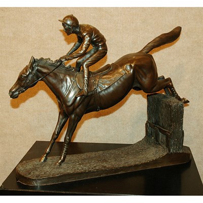 Lot 31 - Resin Figure of a Horse and Rider Height 14...