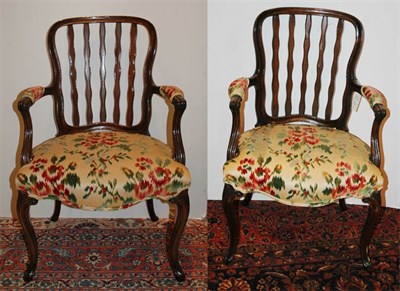 Lot 323 - Pair of George III Style Mahogany Armchairs In...