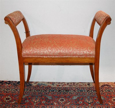 Lot 205 - Regency Style Fruitwood Window Bench Length 33...