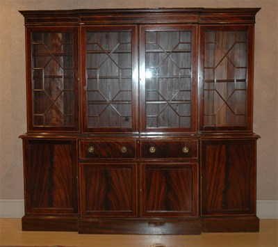 Lot 458 - George III Style Mahogany Breakfront Height 7...
