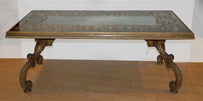 Lot 148 - Gilt Decorated Mirrored Top Coffee Table...