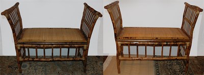 Lot 166 - Pair of Regency Style Bamboo Window Benches...
