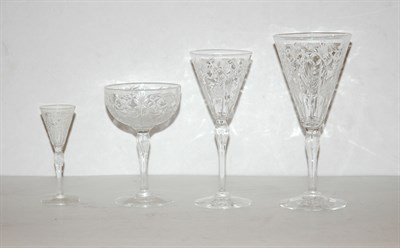 Lot 197 - Set of Royal Brierley Wheel Engraved Stemware...