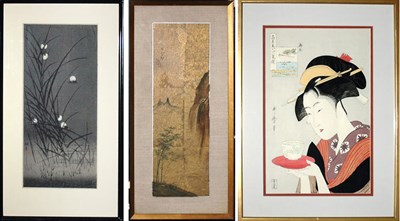 Lot 108 - Group of Seven Asian Pictures Framed.