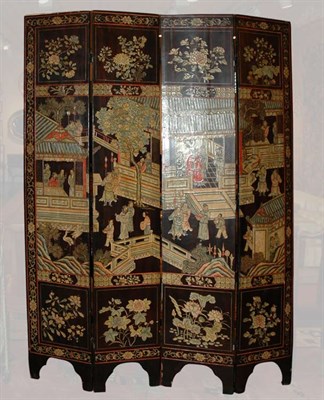 Lot 131 - Chinese Coromandel Four-Panel Screen Height 6...