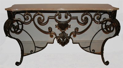 Lot 160 - Neoclassical Style Marble Top Patinated-Metal...