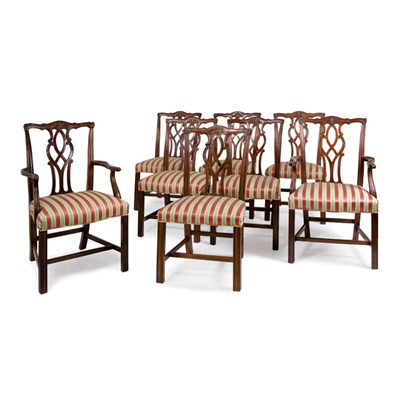 Lot 265 - Set of Eight George III Style Mahogany Dining...