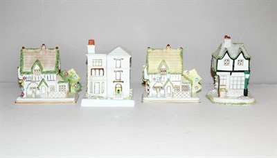 Lot 287 - Group of Four English Bone China Houses Height...