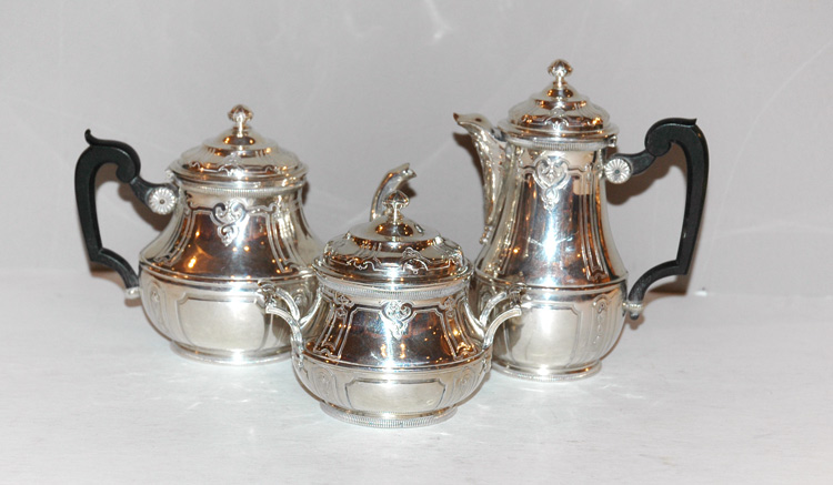 Lot 296 - French Silver Three-Piece Coffee Service Total...