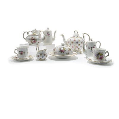 Lot 381 - Group of English Rose Decorated Porcelain...