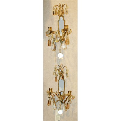 Lot 483 - Pair of Louis XVI Style Gilt-Metal and Glass...