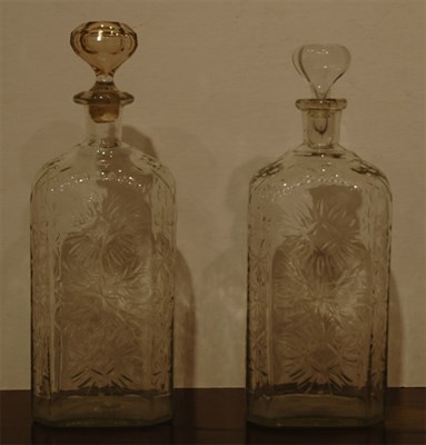 Lot 383 - Pair of Etched Glass Decanters Height 15 1/4...
