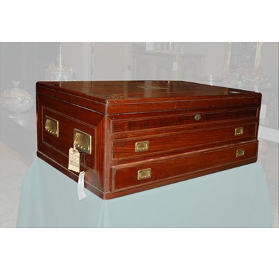 Lot 205 - Tiffany & Co. Carved Mahogany Flatware Chest...
