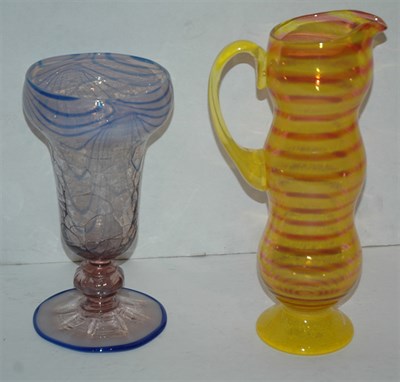 Lot 223 - Kosta Boda Yellow and Orange Striped Glass...