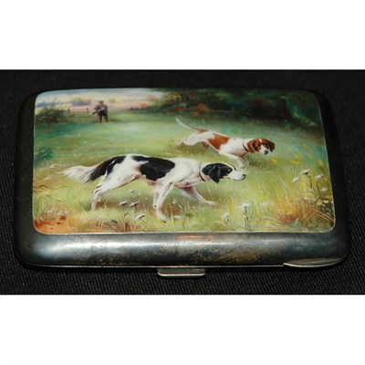 Lot 24A - Enamel Painted Sterling Silver Cigarette Case...