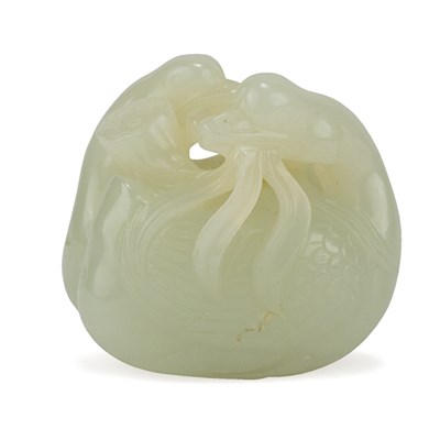 Lot 135 - Chinese Celadon Jade Carving of Ducks 18th...