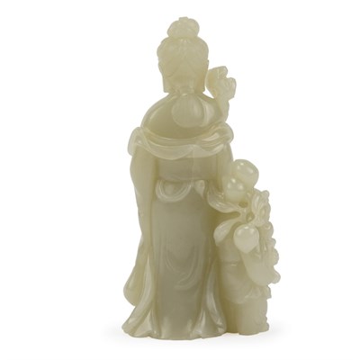 Lot 78 - Chinese White Jade Figure of Guanyin 19th...
