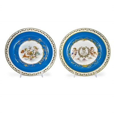 Lot 305 - Assembled Set of Fourteen Sevres Gilt...