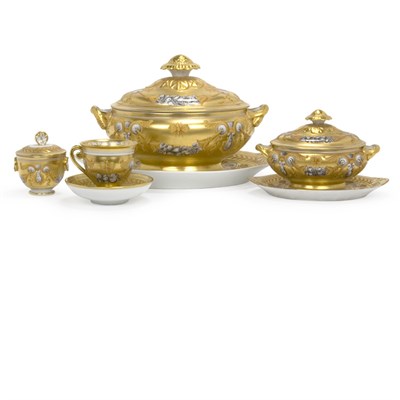 Lot 248 - Set of Ten Portuguese Gilt Decorated Porcelain...