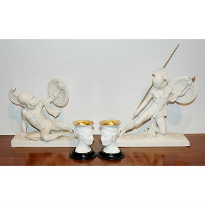 Lot 219 - Two Spanish Bisque Porcelain Figures of Roman...