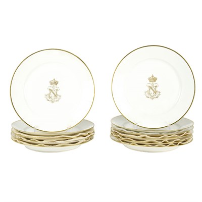 Lot 303 - Set of Eleven Sevres Gilt Decorated Porcelain...