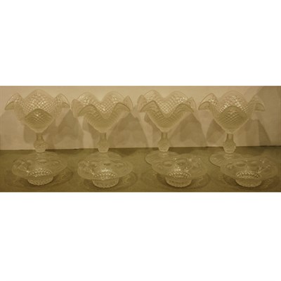 Lot 313 - Eight Frosted Glass Sorbet Dishes; Together...