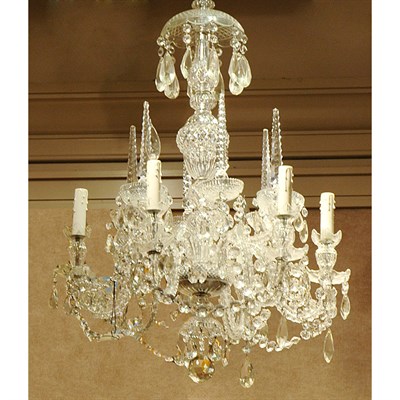 Lot 409 - George III Style Cut Glass Eight-Light...