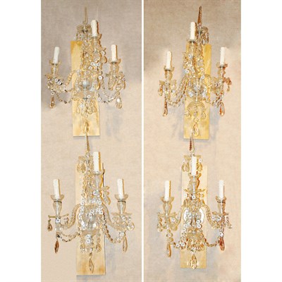 Lot 381 - Set of Four George III Style Cut Glass...