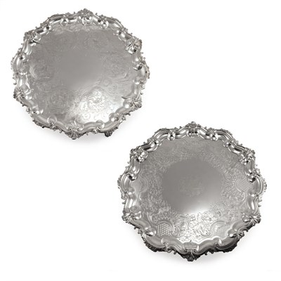 Lot 343 - Silver Plated Rococo Style Footed Tray;...