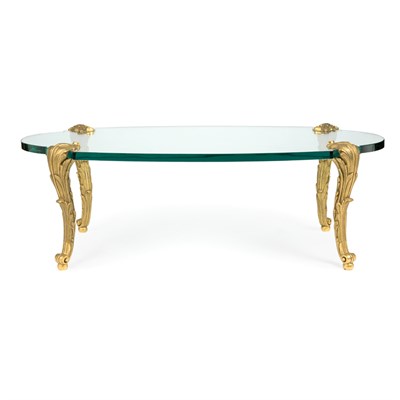 Lot 491 - Rococo Style Glass Top Gilt-Bronze Low Table...