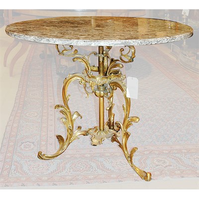 Lot 228 - Neoclassical Style Marble Top Bronze Table...