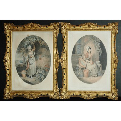 Lot 81 - After W. R. Bigg A COTTAGE GIRL SHELLING PEAS;...
