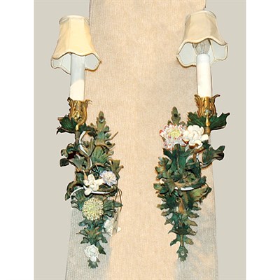 Lot 447 - Pair of Louis XV Style Painted-Metal and...