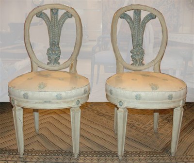 Lot 393 - Set of Eight Neoclassical Style White Painted...