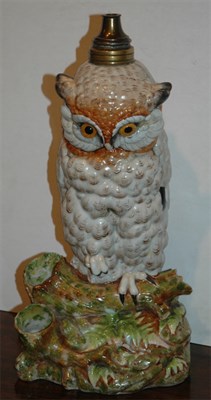 Lot 431 - Meissen Style Porcelain Owl-Form Lamp Base...