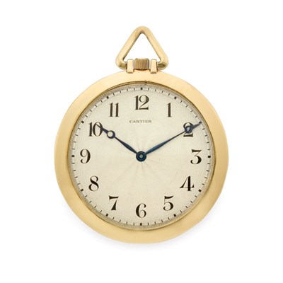 Lot 230 - Gentleman's Open Face Pocket Watch, Cartier, European Watch & Clock Co.