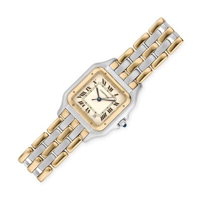 Lot 71 - Gentleman's Stainless Steel and Gold Wristwatch, Cartier