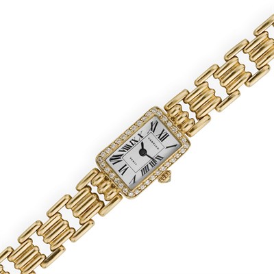Lot 194 - Gold, Diamond and Mother-of-Pearl Wristwatch, Cartier