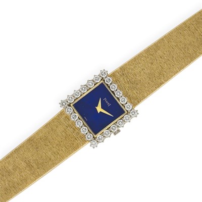 Lot 242 - Gold, Diamond and Lapis Wristwatch, Piaget