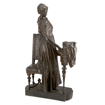 Lot 280 - Bronze Figure of a Woman Playing a Pianoforte...